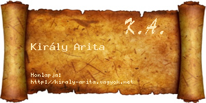 Király Arita névjegykártya