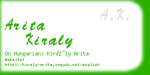 arita kiraly business card